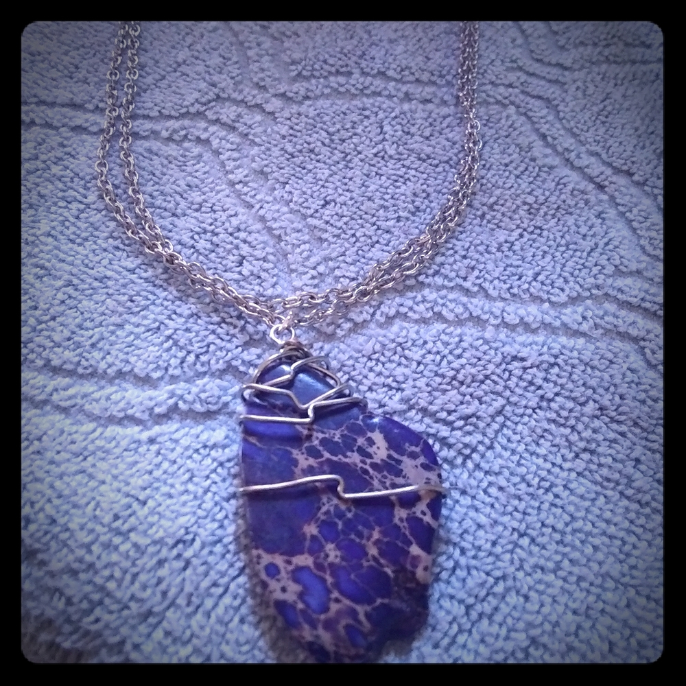 Long Blue Jasper Necklace